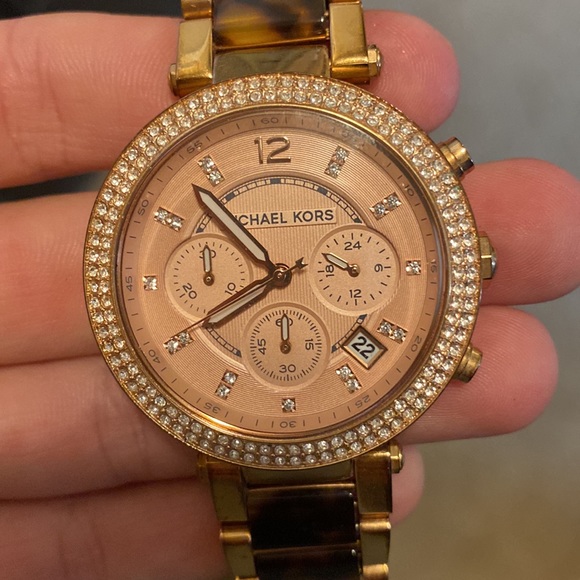 Michael Kors Parker Rose Gold and Tortoise Watch - Picture 2 of 4